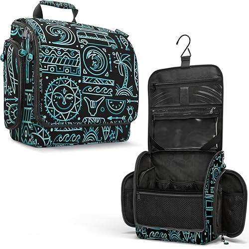 VENTURE 4TH Neceser colgante de viaje prémium para hombres y mujeres con compartimentos expandibles para cosméticos, brochas de maquillaje, joyas,