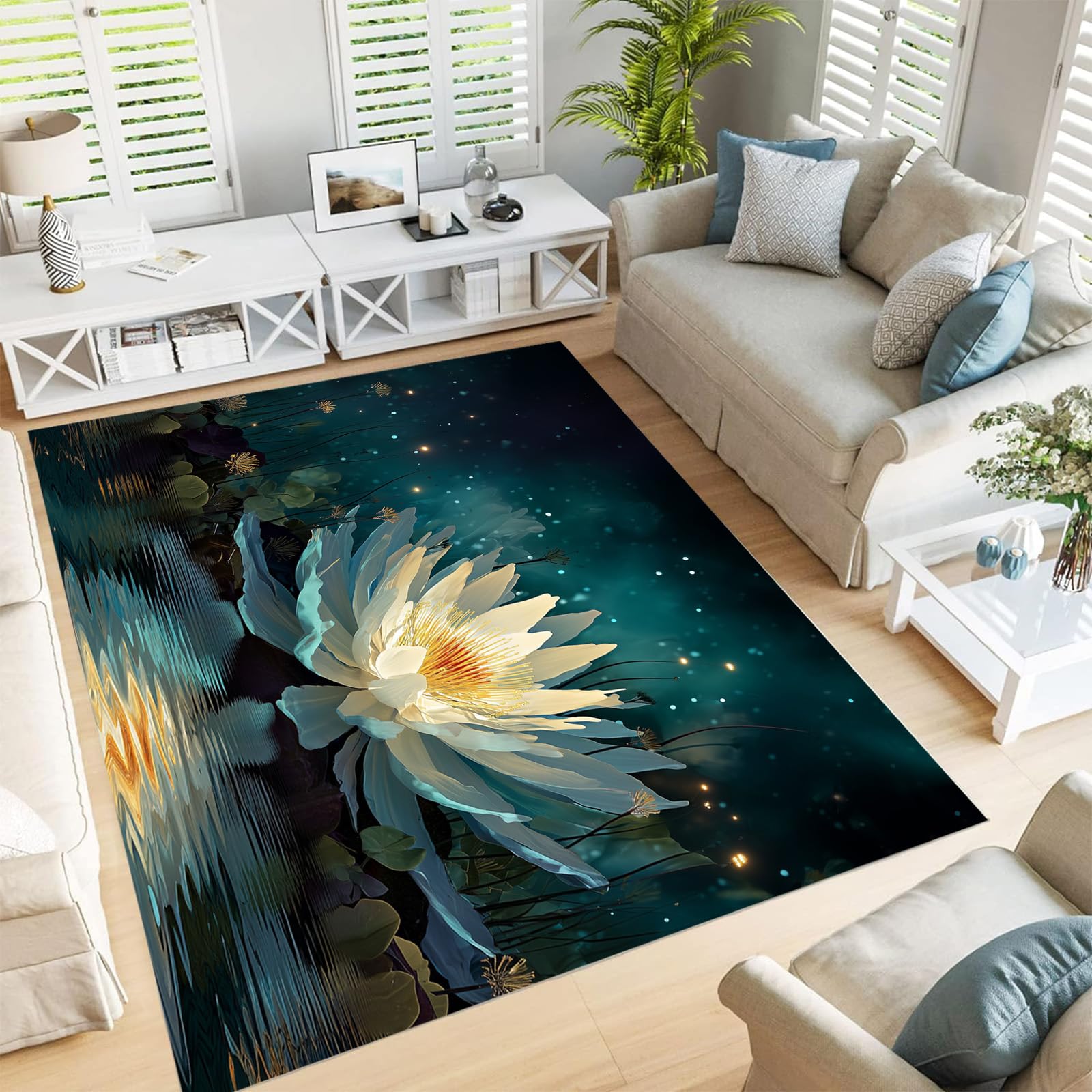 Tapis de salon poils courts lavable en machine 240x300 cm