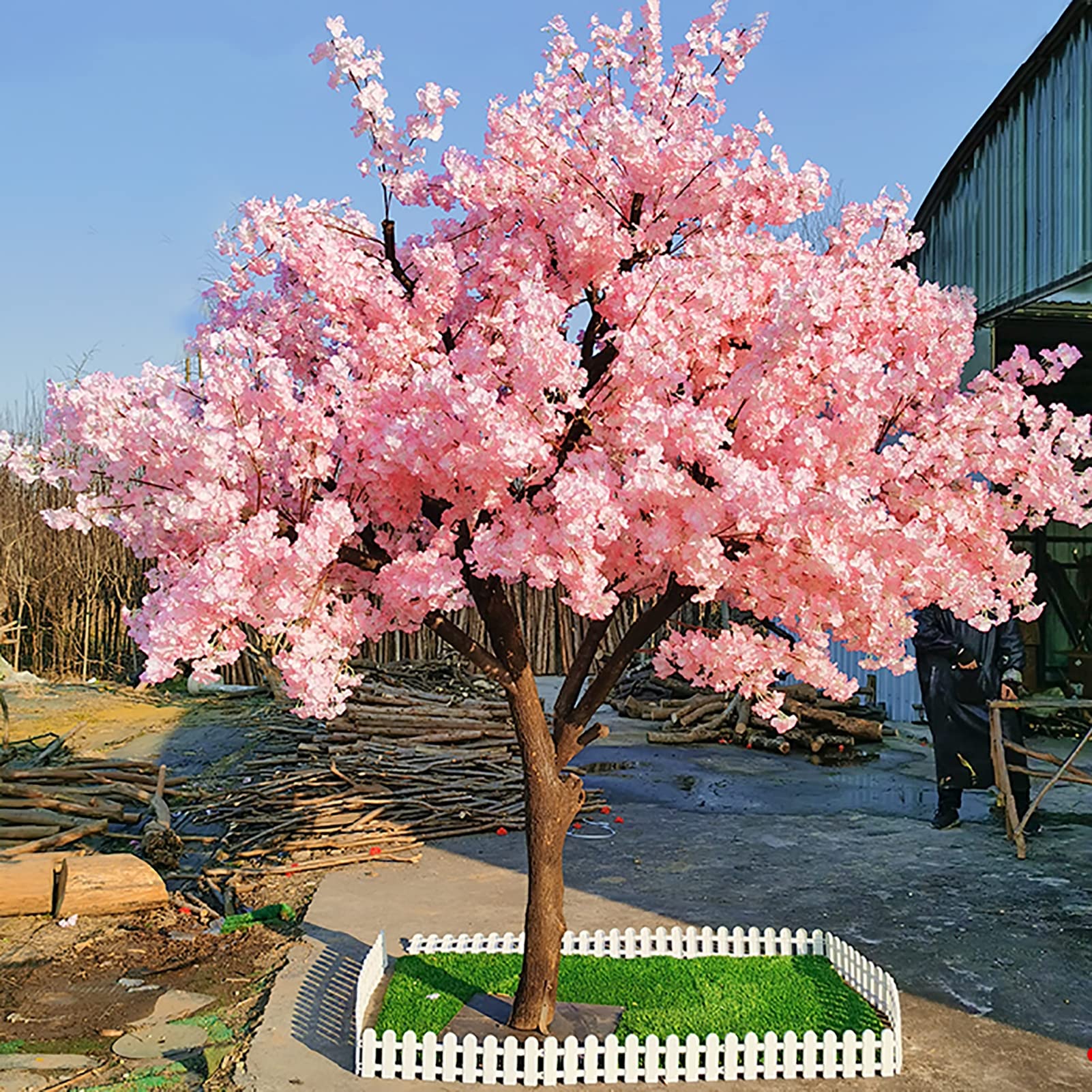 BTAISYDE Prachtige kunstmatige kersenbloesembomen roze nep sakura-bloem indoor outdoor thuiskantoor, roze, 1,8 x 1 m BTAISYDE Prachtige kunstmatige kersenbloesembomen roze nep sakura-bloem indoor outdoor thuiskantoor, roze, 1,8 x 1 m