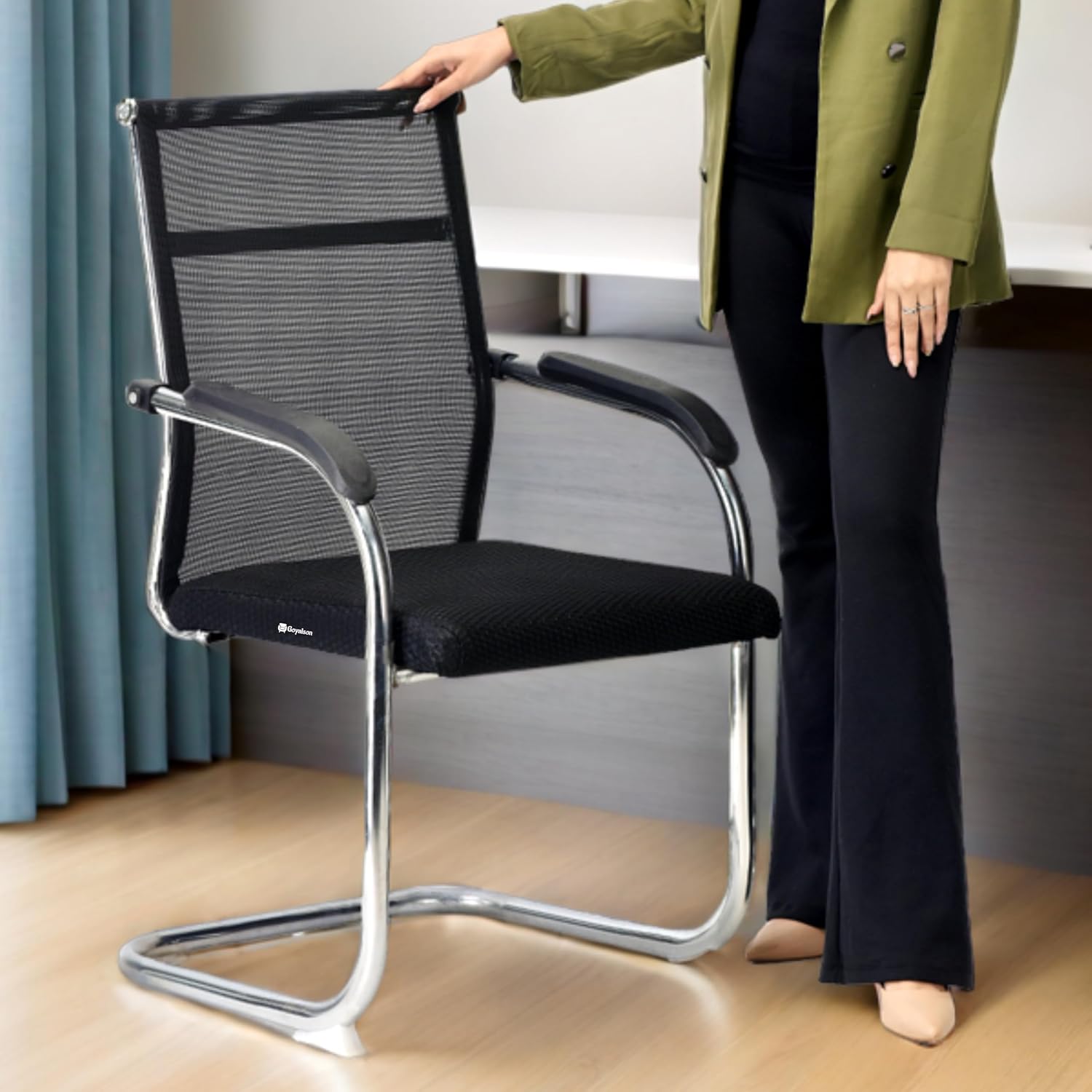 SCHOOL FURNITURE Office Visitor Chair for Home Study Conference Room Computer Reception use with arm Rest and Steel Frame ... - Review, Price and Buying Guide