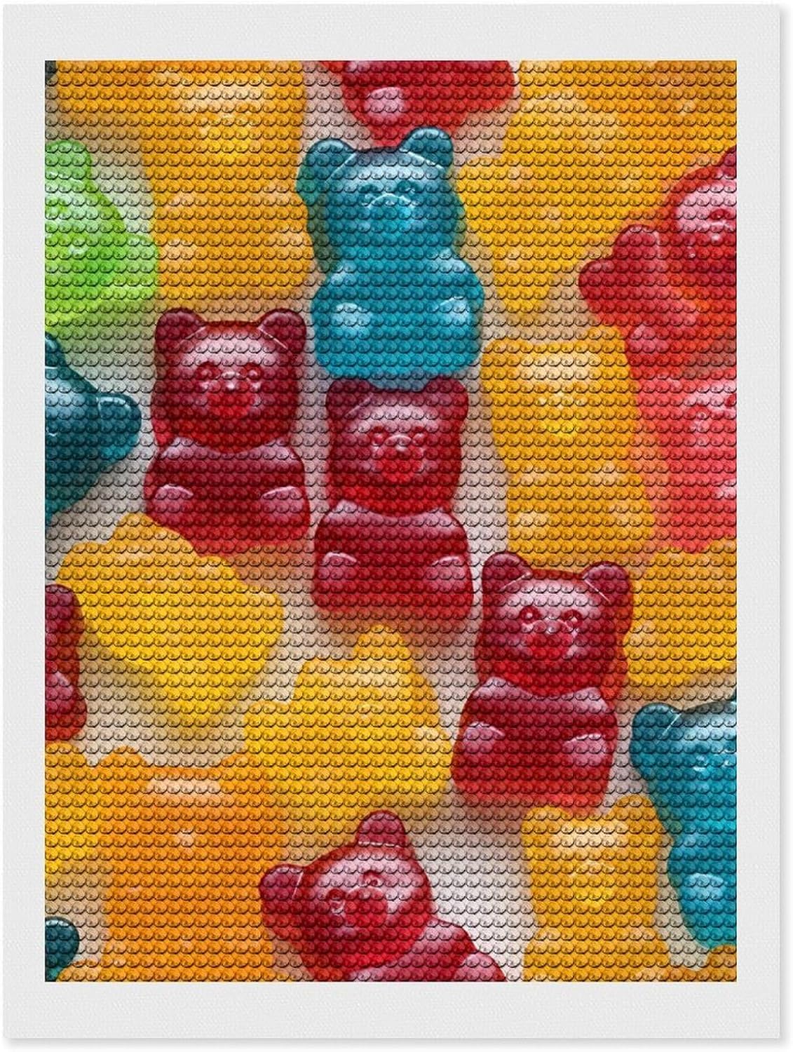 Gummy Bears Candies Custom Diamond Art Kits for Adults Round Full Drill Picture for Home Decoration