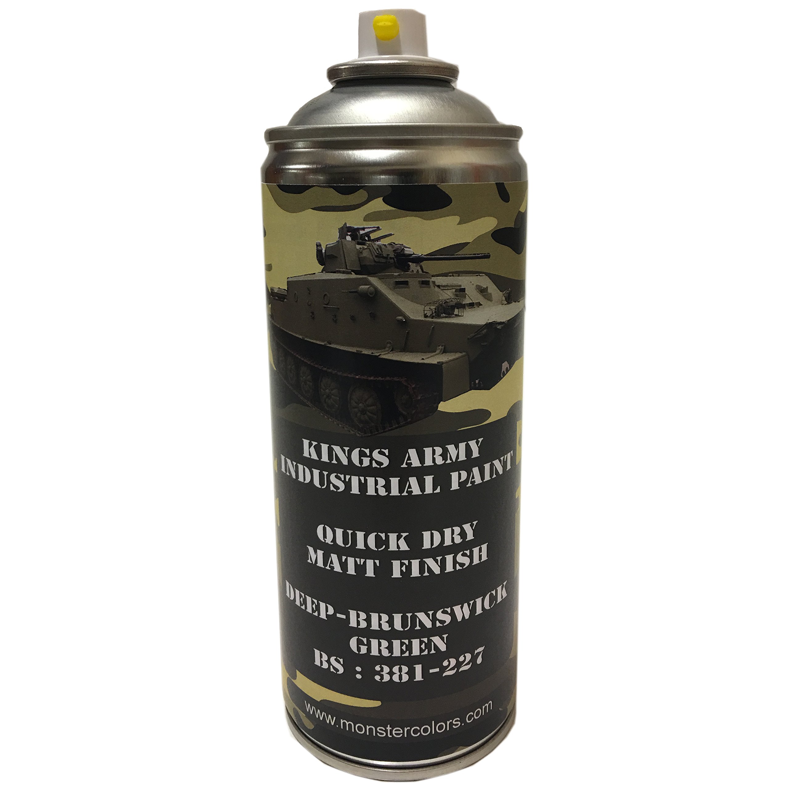 Kings Army Deep Brunswick Green Bs 381-227 Military Matt Spray Paint 400ml Military Vehicle Paint, Airsoft, Paintball, Model Maker Paint, Fishing