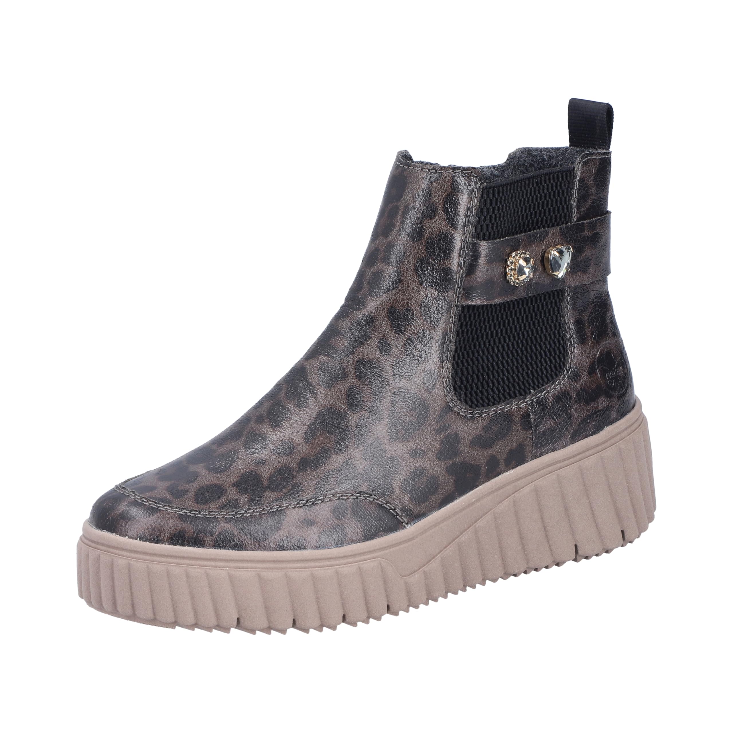 Rieker N2556-42 Schlupfstiefel Synthetik Damen in grau-kombi