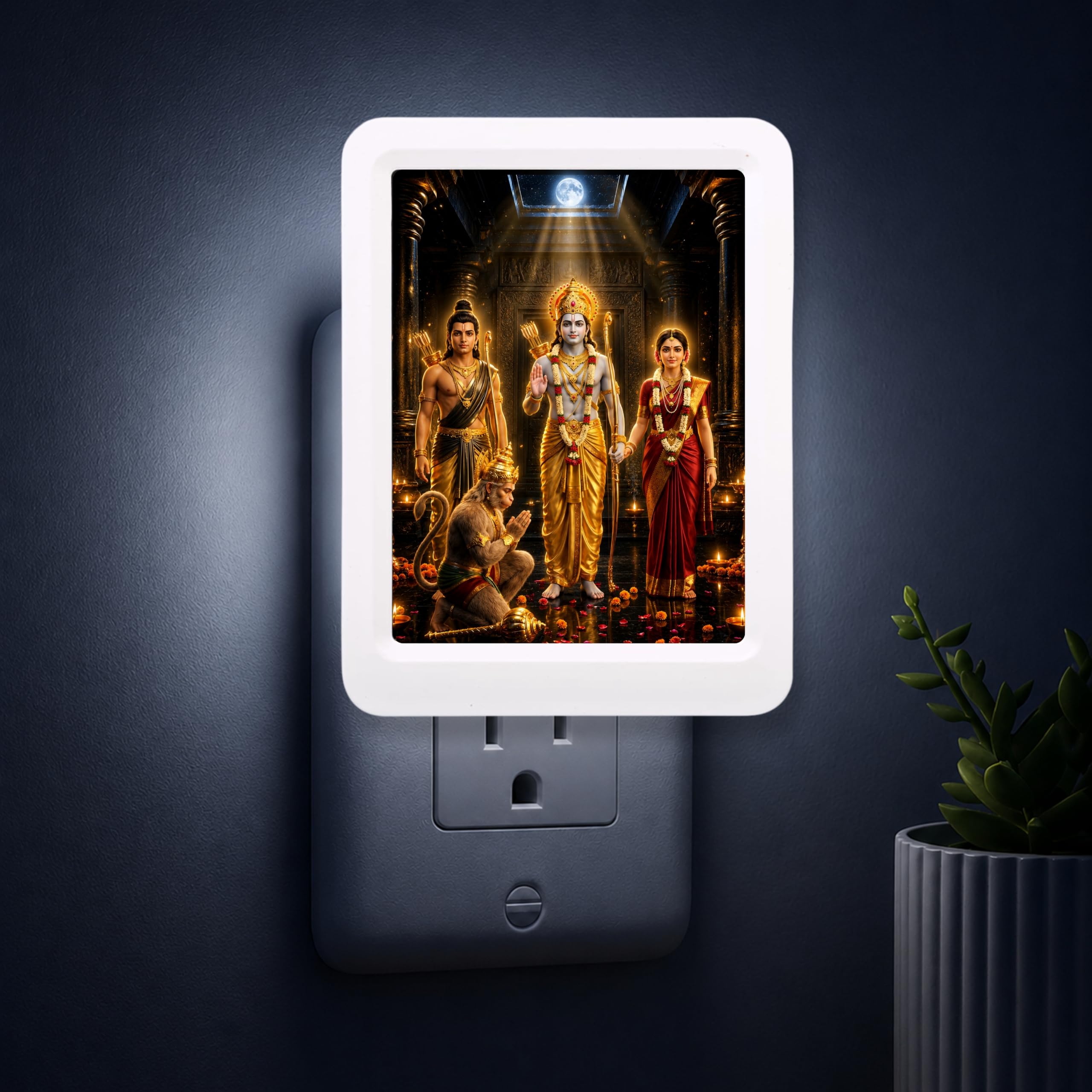 Lexton 5 Inch Ram Darbar Spiritual Plug-in LED Night Light