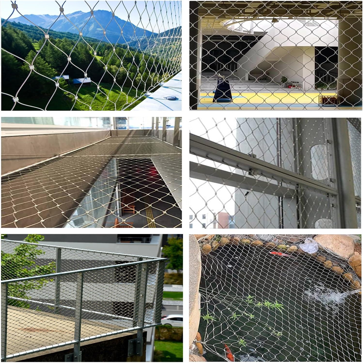 Griglia di sicurezza universale in acciaio inox da 11 cm/2 mm, per piante rampicanti, supporto durevole 0,6 x 15 m, rete di protezione