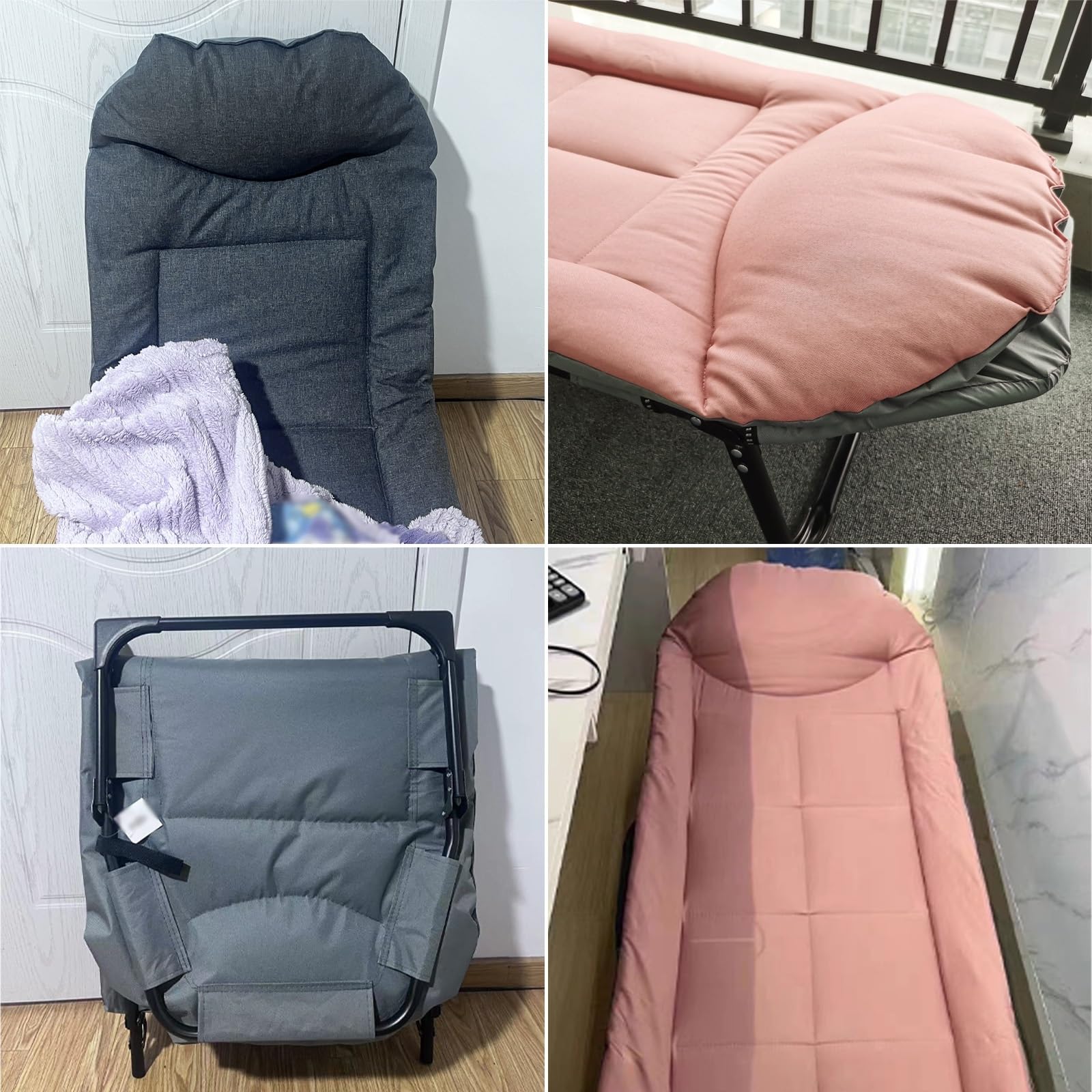 Brandina da Campeggio Pieghevole con Materasso, Spugna Alta Elastica Cinque Angoli Regolabili Buon Carico, Brandina, per Esterni, Ufficio(180 * 60CM)