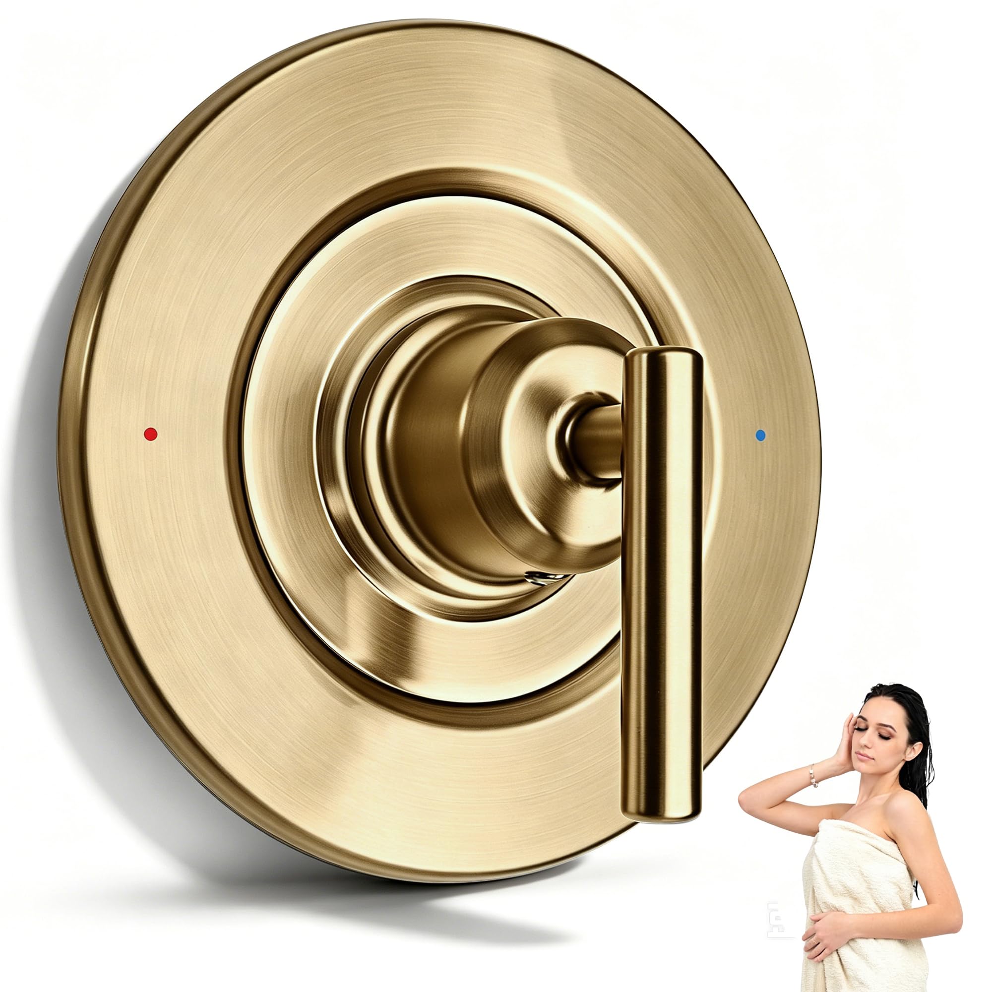 View 1 of VALLNEI Shower Valve Trim Kit Compatible with Moen, Brushed Gold
