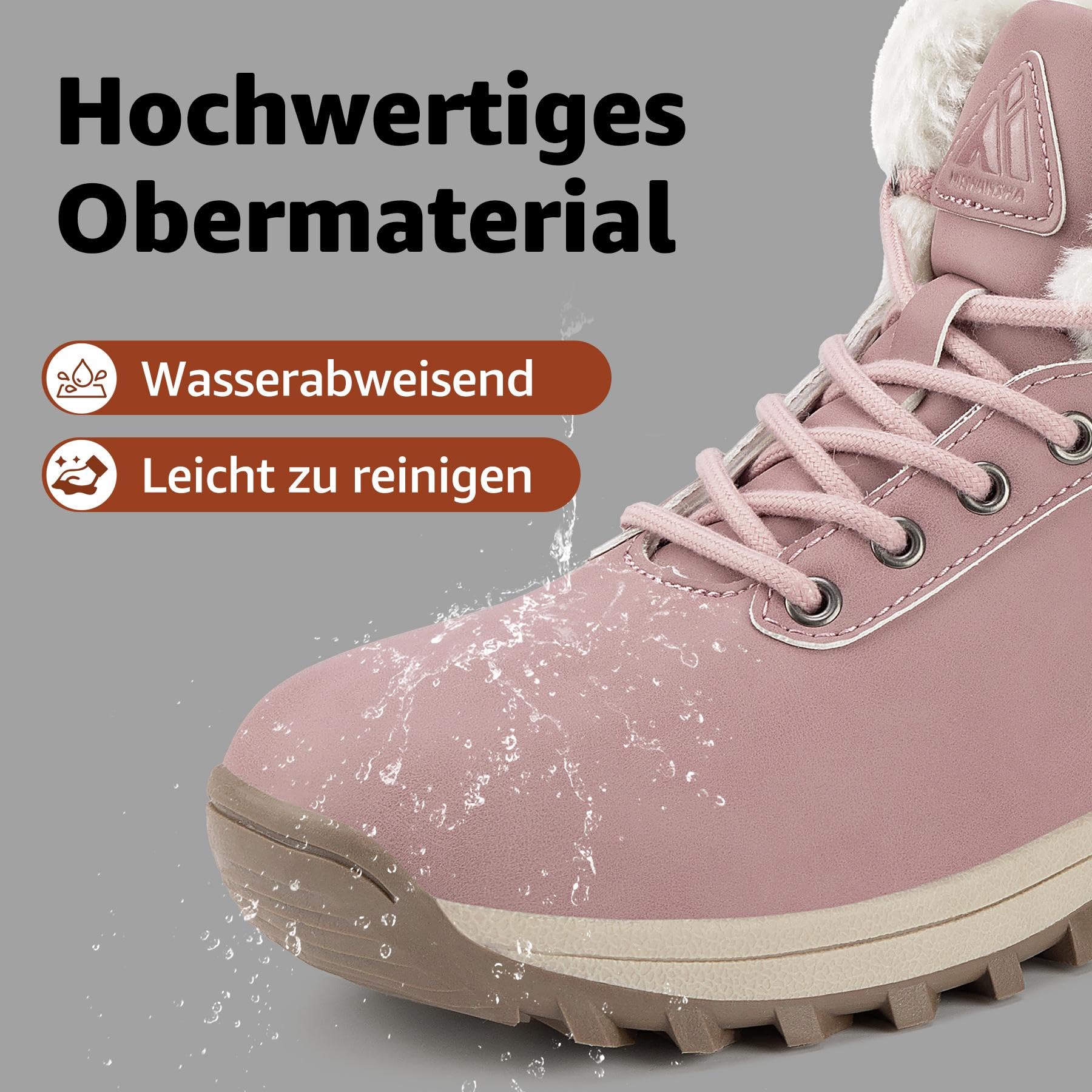 Mishansha Uomo Scarpe Invernali Donna Stivali da Neve Calda Impermeabili Outdoor Sneakers da Trekking Taglia 36-48 EU