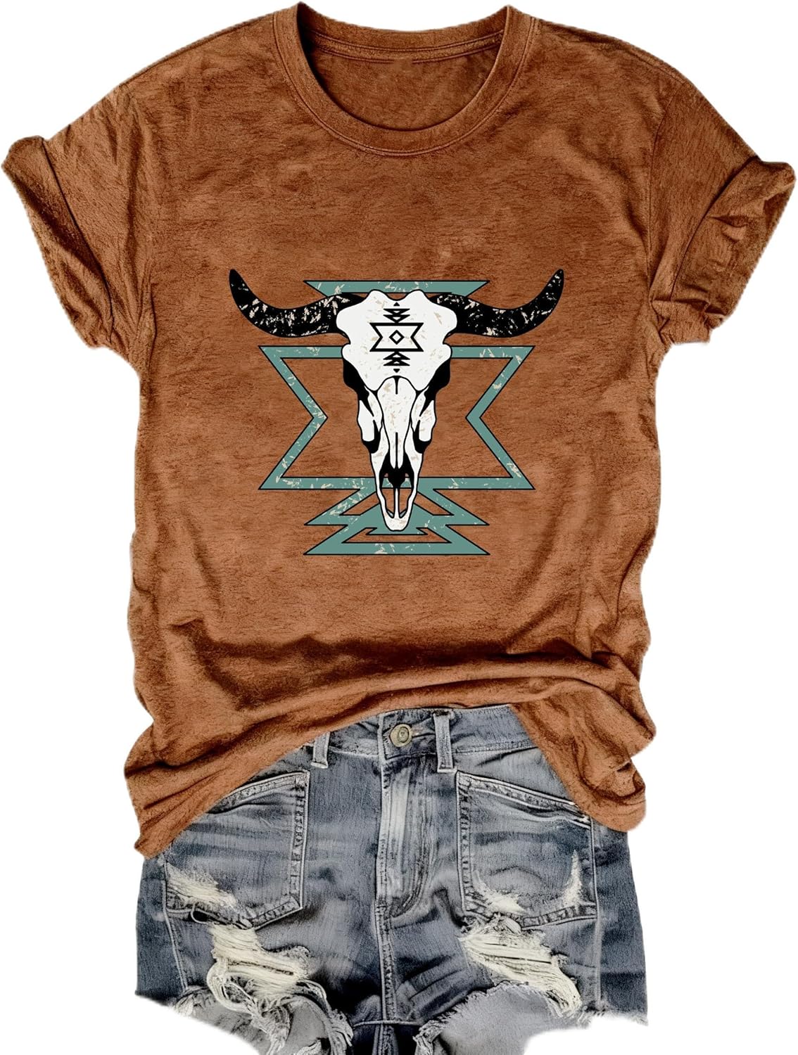 Cowgirl Shirts for Women Western Cowboy Graphic T Shirt Country Concert Tee Tops Boho Aztec Rodeo Outfit