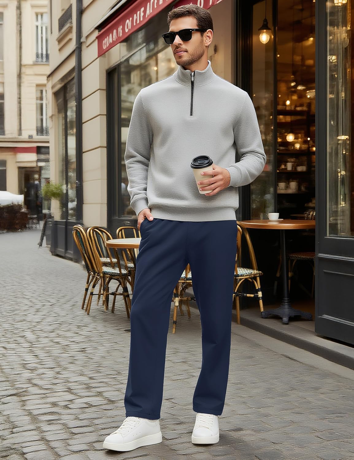 MAGCOMSEN Men's Winter Fleece Pants Sherpa Lined Sweatpants with Pockets Drawstring Lounge Running Athletic Warm Pants - Image 6