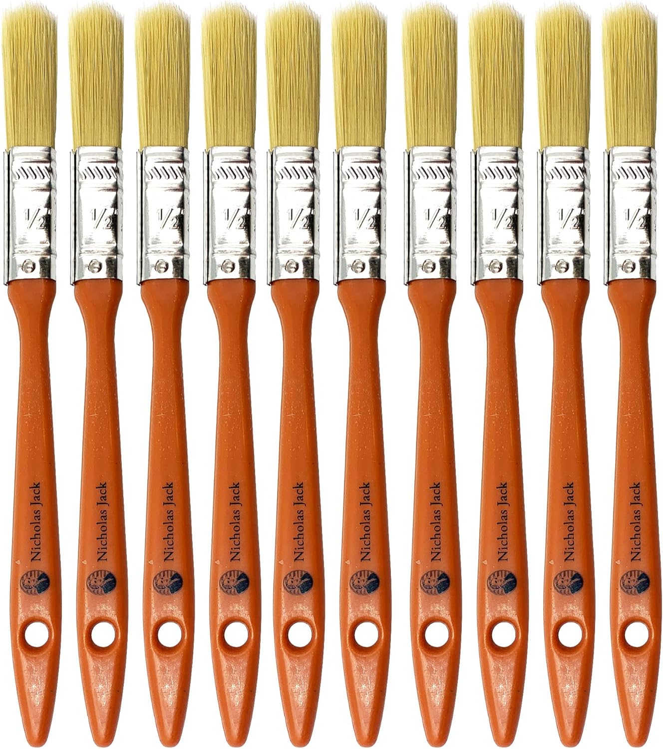 10 Pack Paint Brushes Ideal for Walls & Ceilings, Paint Brush Set with