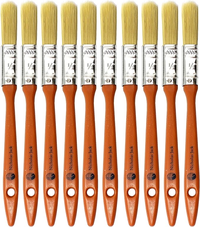 10 Pack Paint Brushes Ideal for Walls & Ceilings, Paint Brush Set with
