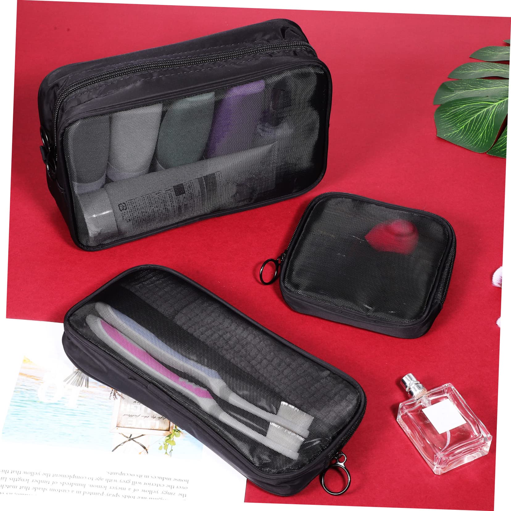 6pezzi Borse Cosmetiche Rete Con Zip Borse Porta Trucco Leggere Per Viaggi e Uso Quotidiano Per Accessori Da Toilette e Organizzazione Viaggio