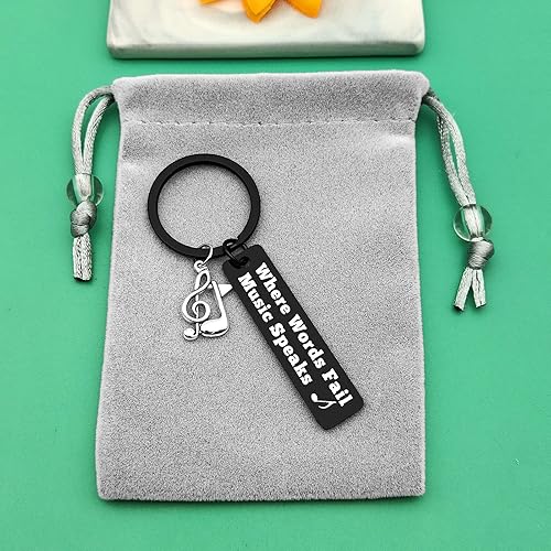 Miniatura 7 de Baipilu Music Gifts Keychain Music Note Guitar Pick Keyring Gift for Musician Music Lover Birthday Graduation Christmas