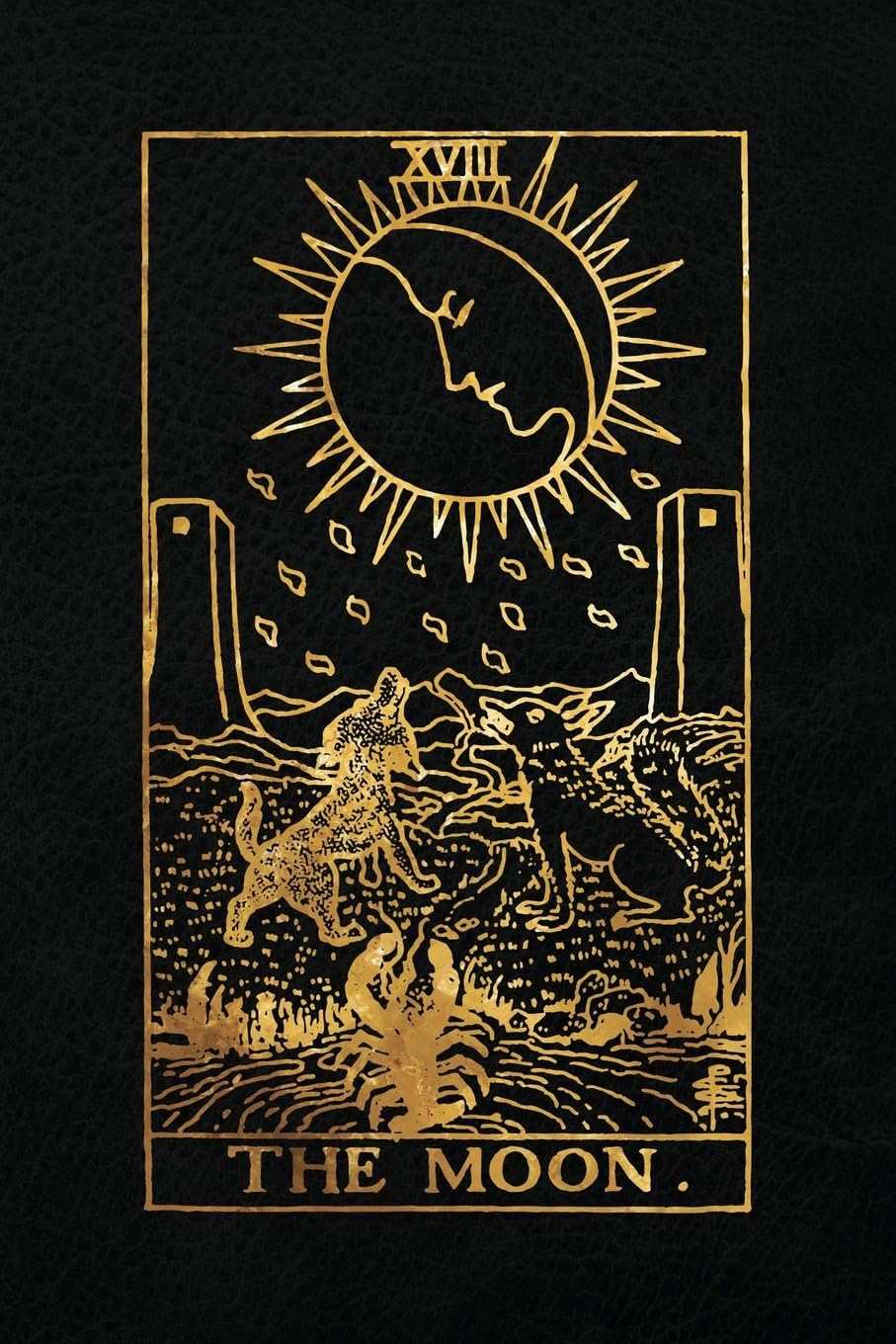 The Moon: 120 blank pages, The Moon Tarot Card Notebook - Black and Gold - Sketchbook, Journal, Diary (Tarot Card Notebooks)