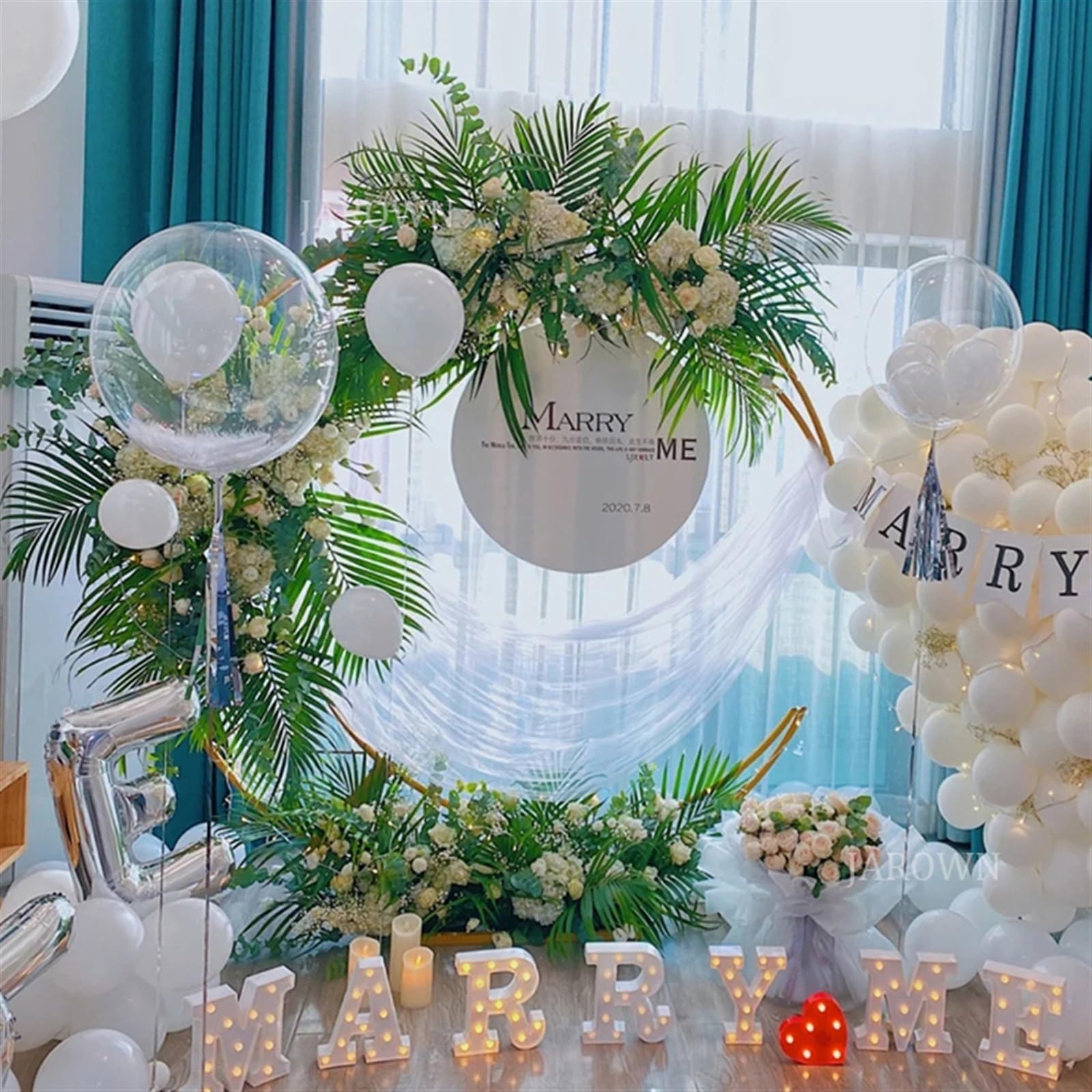 Arco per matrimoni, luna, feste, in metallo, decorazione per la casa, fiori a mezzaluna, per eventi, palcoscenico (oro, 1,5 m)