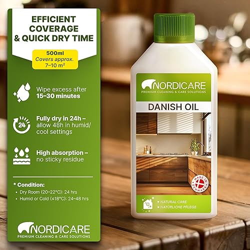 Miniatura 5 de Nordicare - Aceite danés para madera - Aceite danés subraya la estructura natural de la madera (roble, cereza, pino y más) - Aceite de madera para