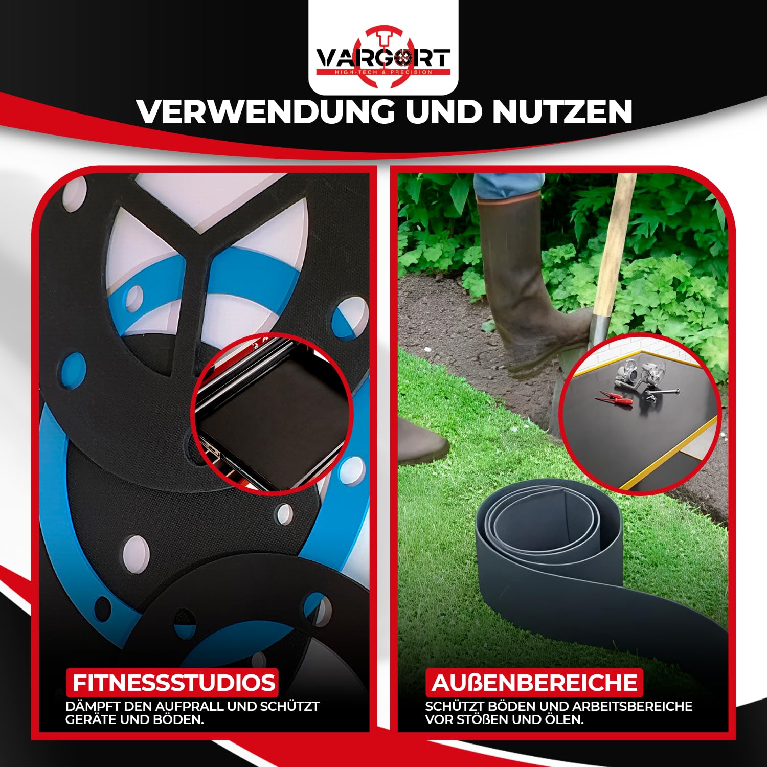 Gummi Streifen/gummistreifen 3mm / Breite 20 cm x Länge 5 m, Dicke 2mm / gummimatte meterware/unterlage Waschmaschine/Gummiplatte/antirutschmatte/Gummi SBR