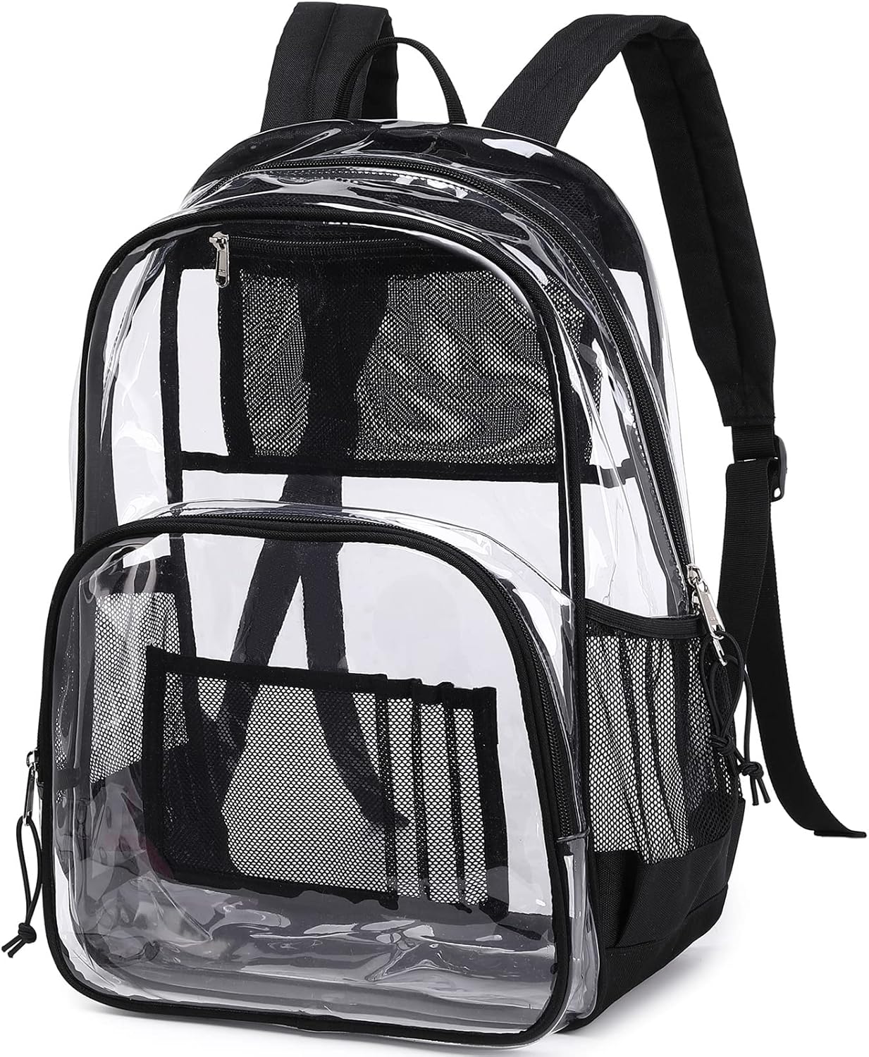 MIRLEWAIY Large Clear Backpack Durable See Through Transparent Bookbag Heavy Duty
