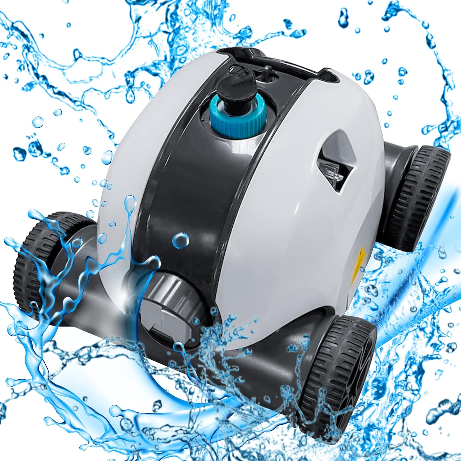 TINKLE WELL Robotic Pool Cleaner-Cordless Swimming Pool Vacuum w/90 Mins Working Time, Auto-Dock Self-Parking Tech, IPX8 Waterproof for Above/In-Ground Swimming Pools Up to 861 Sq Ft,White