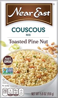 Near East Toasted Pine Nut Couscous Mix 5.6 oz Pack of 12 - Quick 5-Min Cook, Fluffy Texture, Authentic Global Flavors