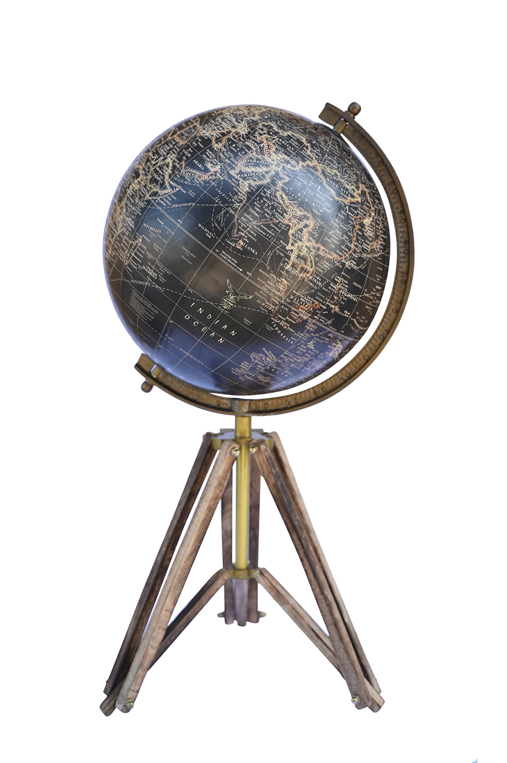 Eductaional Tripod World Globe For Learning & Decorations, Tripod World Globe With Wooden Stand For Home, Office, Hotel, Reception, Restaurent & Beach Room.
