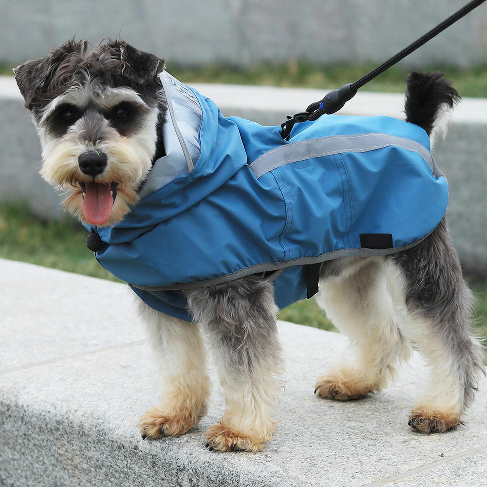 Chubasquero para Perros Grandes, Chaqueta de Lluvia Ajustable para Perros, Poncho de Lluvia para Perros con Orificio para Correa y Tira Reflectante, Sudaderas Impermeables para Perros