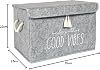 Market Door Felt Multi-Purpose Lid Organizer Box 35 x 24 x 24 Cm (Mini, Grey)