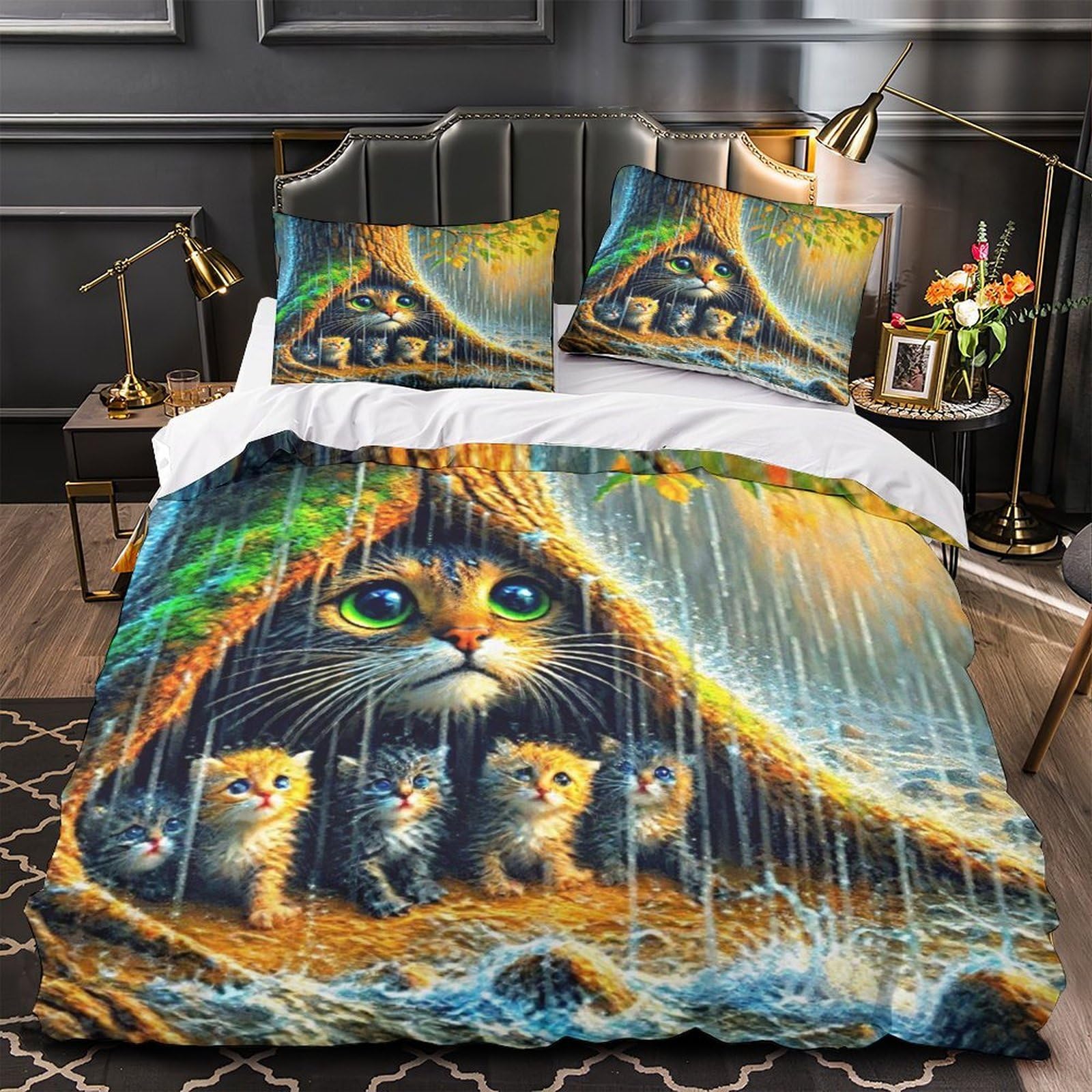 Ensemble de lit 3D maison d'arbre pour créer un cocon nature dans votre chambre