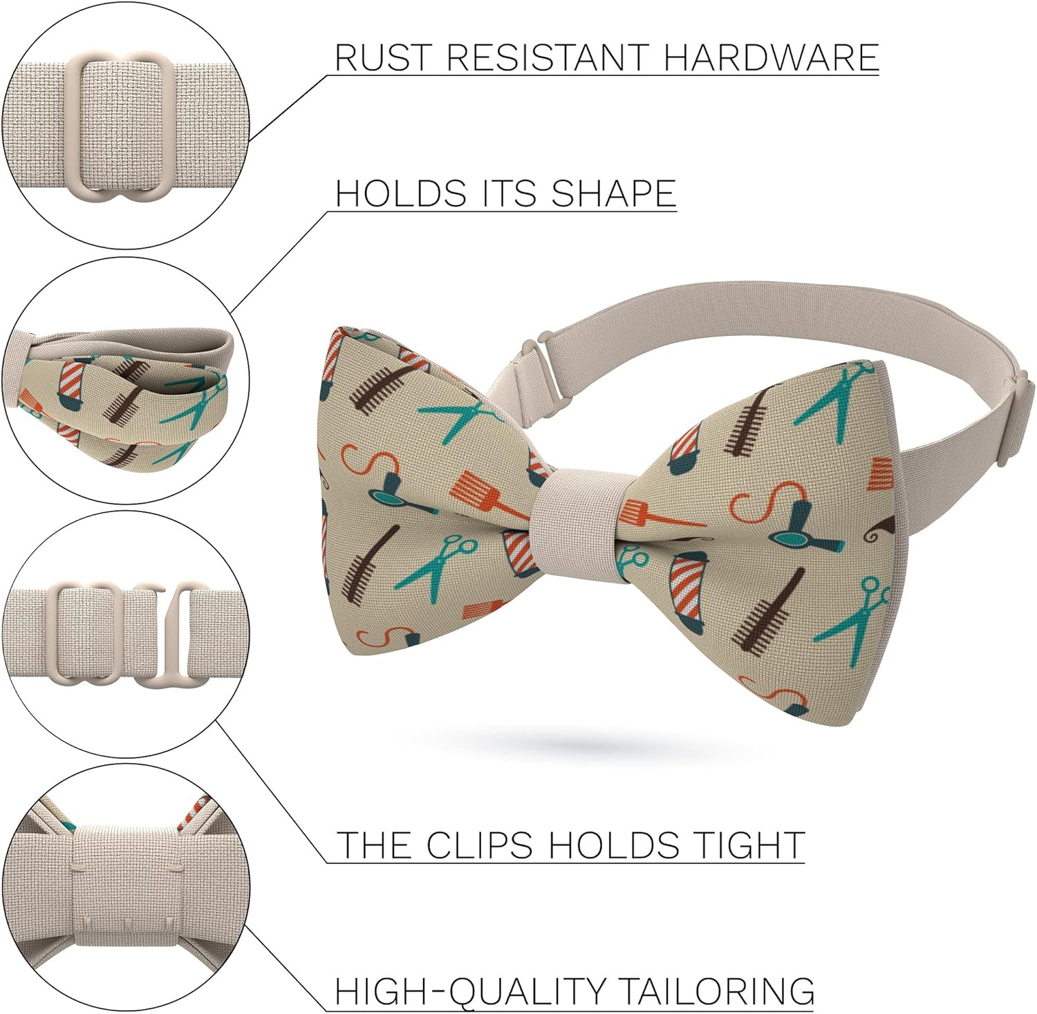 Patterned Bow Ties Hipster Barber Musical St. Valentine's & Patrick`s Pre-tied Shape, by Bow Tie House at  Men’s Clothing store
