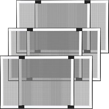 Sasylvia 3 Pcs Expandable Window Screens 21.7 H" x 28-52 W" Large Adjustable Window Screens with Aluminum Frame White Replacement Screen for House Windows Horizontal Slide Pre Framed Window