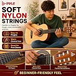 PYLE Débutant 36” Guitare acoustique classique - 6 String Junior Linden Wood Guitare traditionnelle avec/Wooden Fretboard, Case Bag, Tuner, Nylon Strings, Picks, Cloth, Idéal pour les débutants, les enfants - PGACLS82