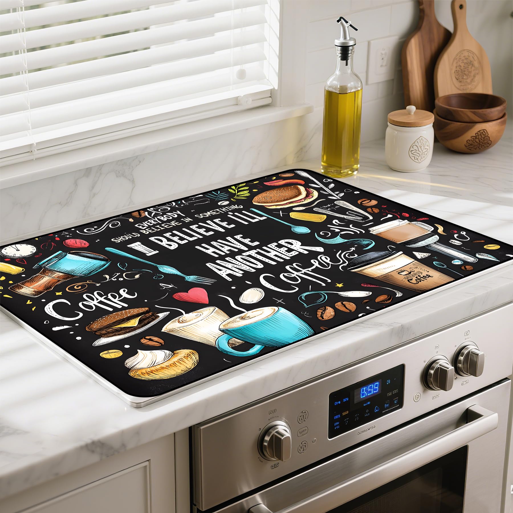 Stove Top Cover for Glass Electric Stove (Coffee, 30" x 21")