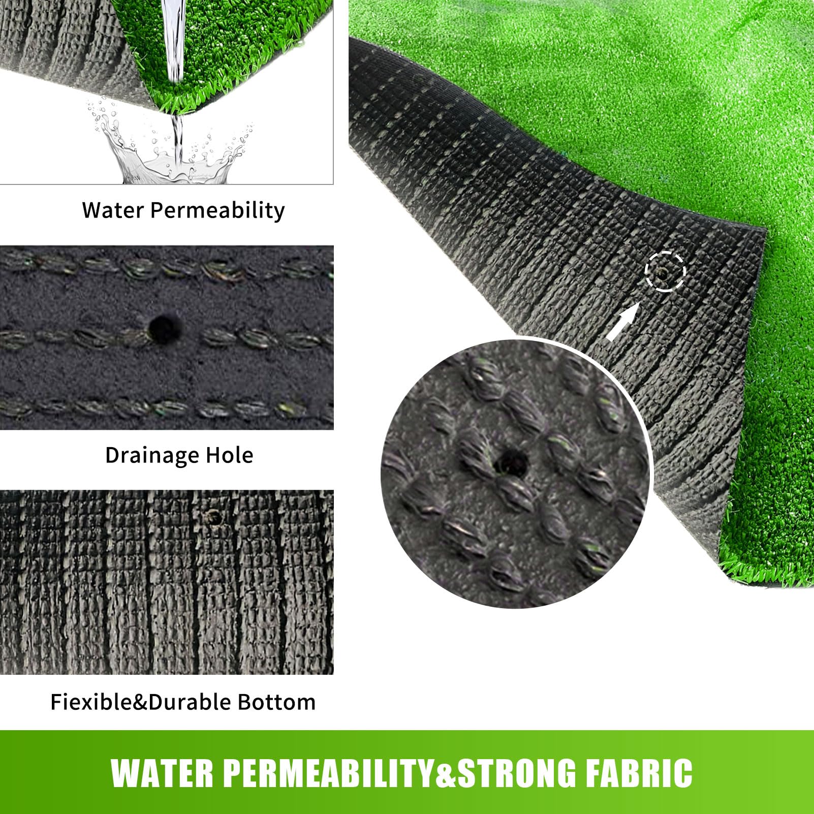LVBAO - Tappeto erboso artificiale da 1,3 cm, altezza 1,3 cm, dimensioni personalizzate, per interni ed esterni, per cani e animali domestici, per giardino, cortile, balcone
