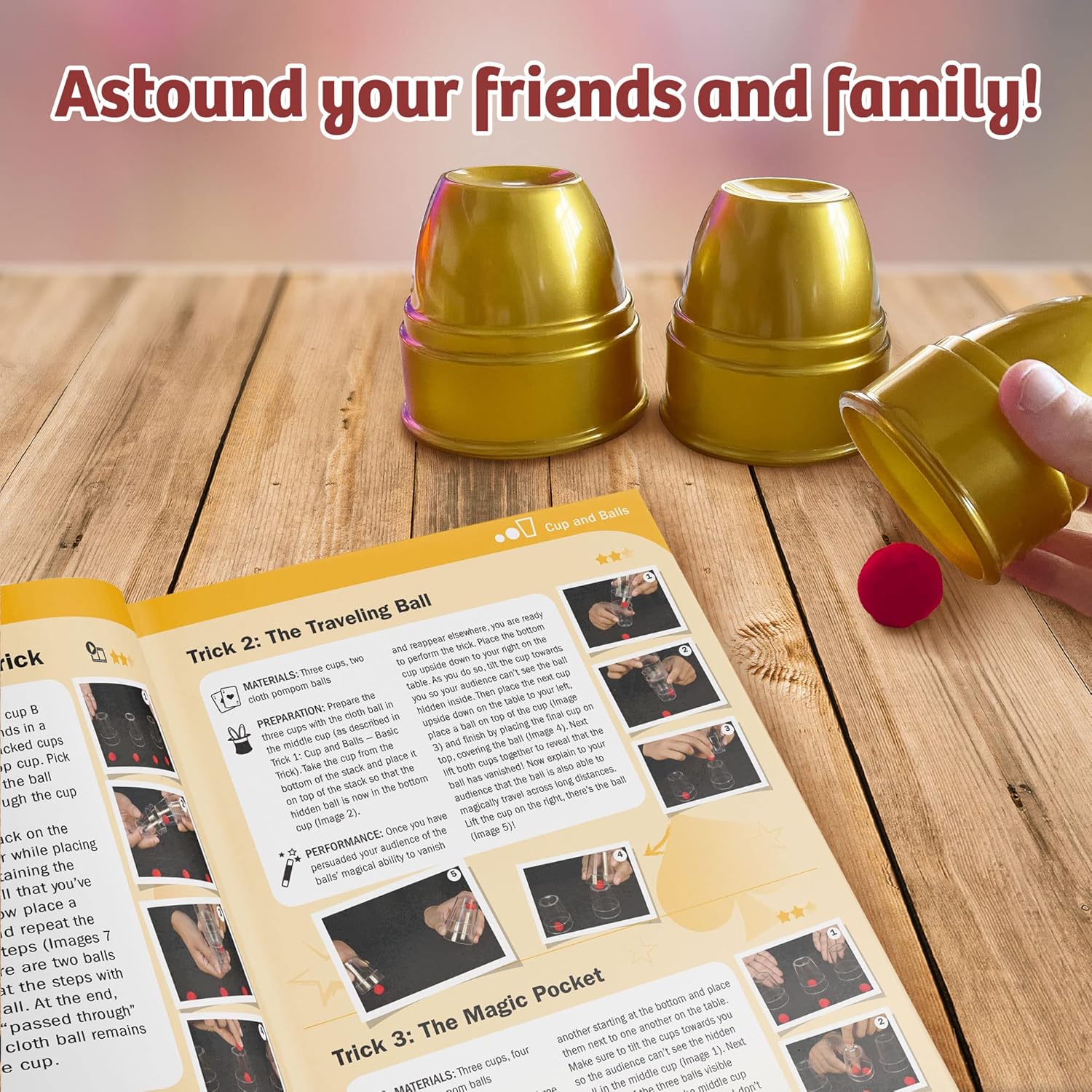 Thames & Kosmos Magic: Gold Edition | Playset with 150 Tricks | 96 Page Full Color Instruction Manual | 42 Props | Video Tutorials | Fun for Kids 8+ : Toys & Games