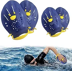 Pás de Natação para Adulto e Júnior (2 Par：P+G), Nadadeiras de Natação para Treinamento de Força e Piscina Acessórios de Natação para Uso Iniciante e Profissional