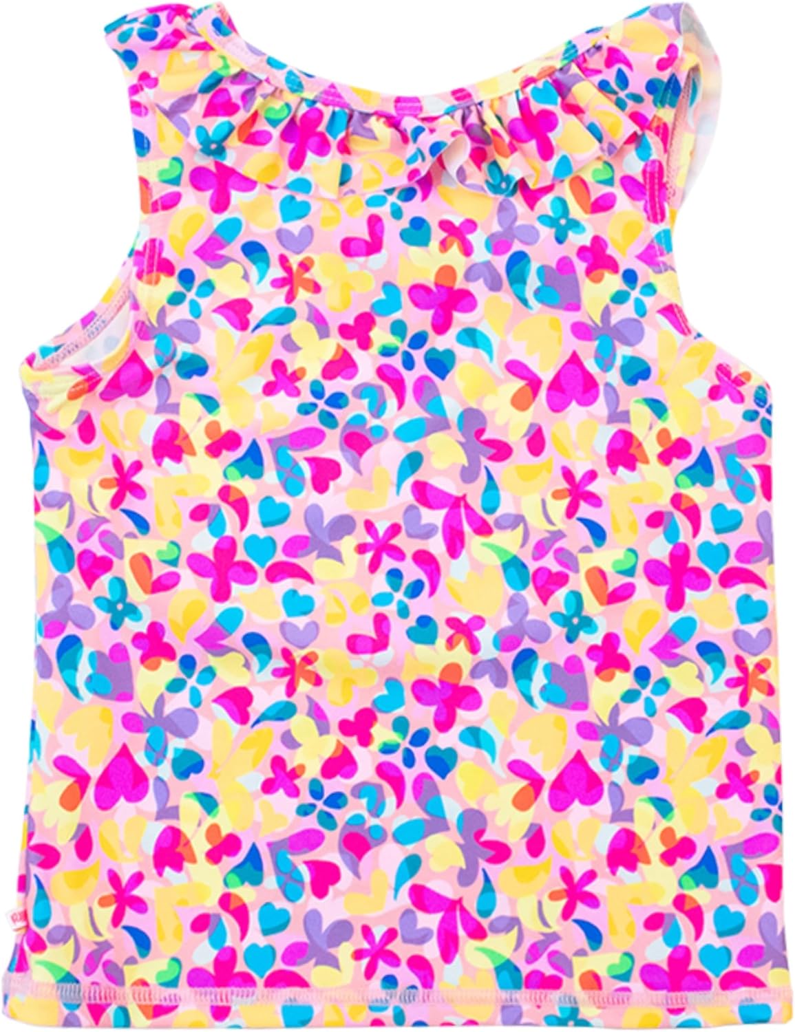 RuffleButts Girls UPF50+ Sun Protected Athletic Active Ruffle Stretch Tank Top - Image 2