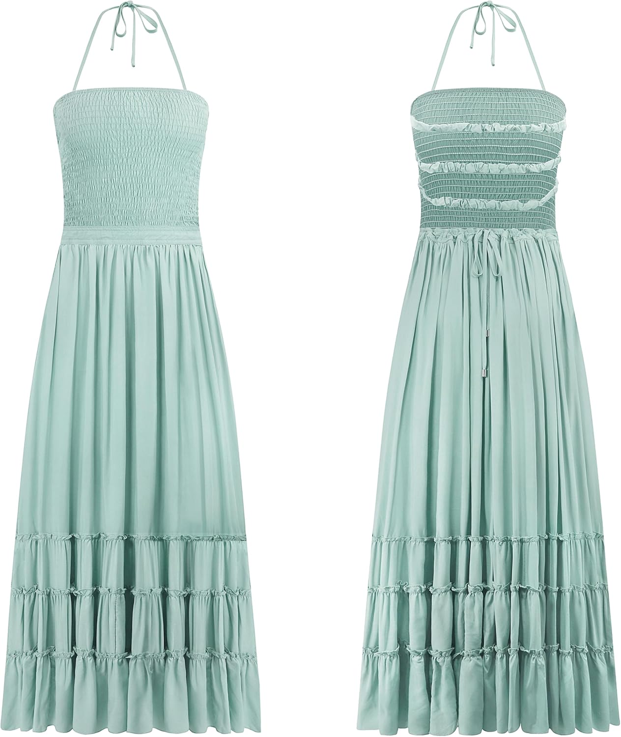 R.Vivimos Womens Summer Boho Sexy Backless Long Dresses - Image 6