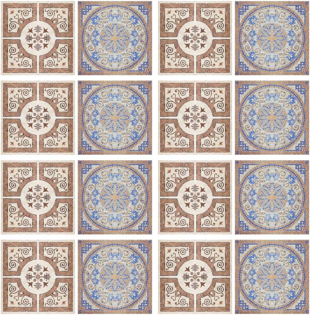 RoyalWallSkins Decorative Tile Decals 4x4 Inch - Set of 16 - Tile Stickers Easy to Apply Just Peel & Stick Home Decor Furniture Decor (Viseu TAD160530)
