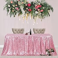 Vista 3 de Poise3EHome Mantel rectangular de lentejuelas para exhibición de tartas y postres de fiesta, en eventos