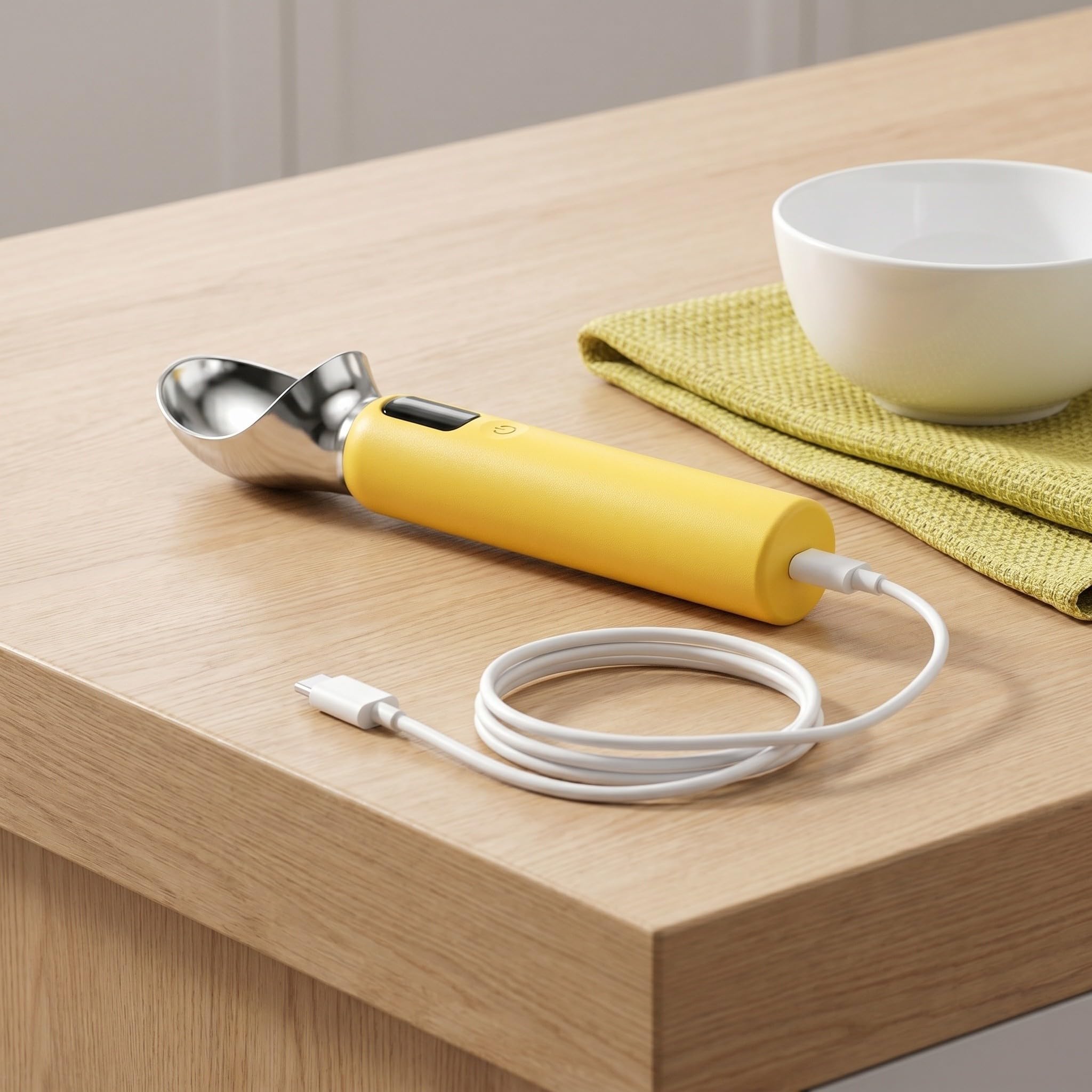 Cuchara Eléctrica Recargable para Helado Duro, 3 Temperaturas