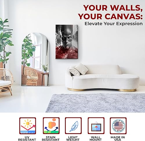 Miniatura 2 de Flassh by Mavis Print: decoración de pared de 16 x 20 pulgadas de DC Comics | Arte de pared impreso en HD y enmarcado de madera | Decoración de