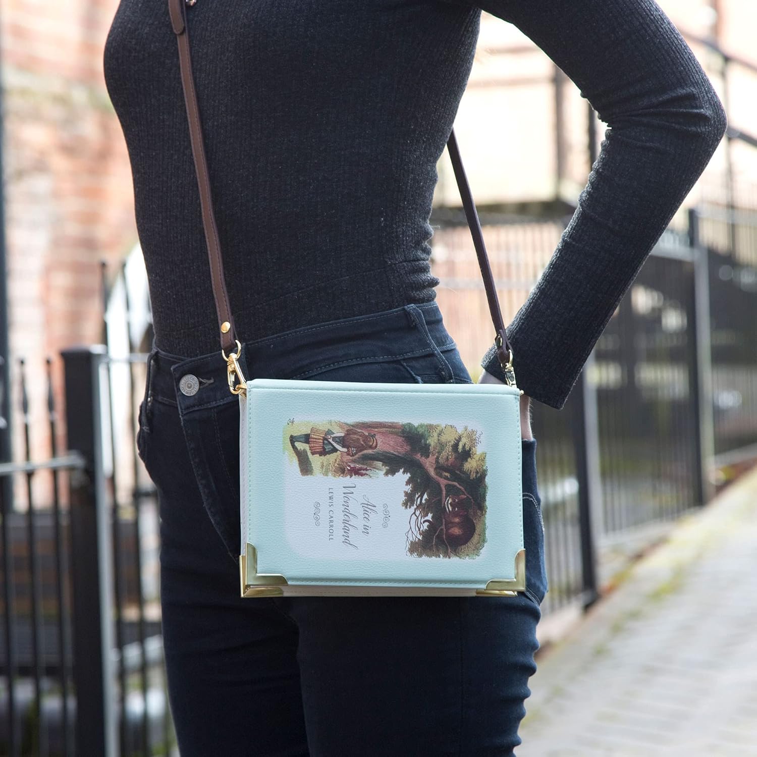 Well Read Alice in Wonderland Large Book Themed Purse for Literary Lovers - Ideal Literary Gift for Book Club, Readers, Authors & Bookworms - Handbag & Crossbody Bag