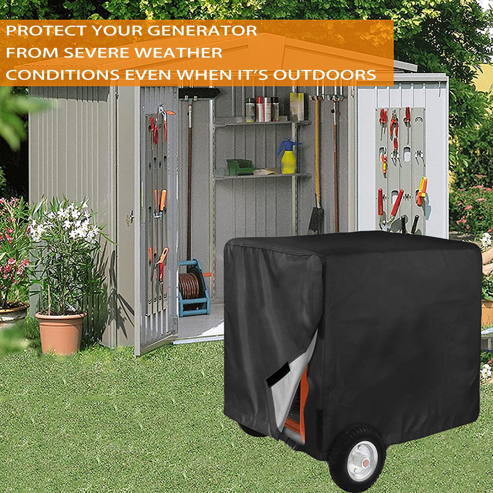 Generator Abdeckung Wasserdicht für Einhell TC-PG 35/E5 2021-2026, Schutzhaube für Stromerzeuger Oxford Gewebe Reißfest, Outdoor Schutzhülle für Portable Generatoren,B Grey
