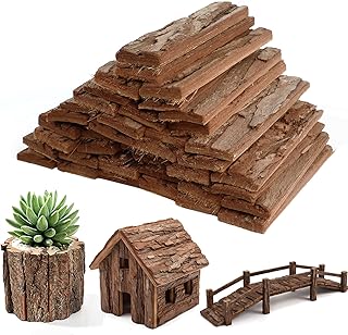 Natural Tree Barks Wood Strips 45 Pcs Wood Bark for Crafts Rustic Unfini...