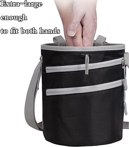Miniatura 2 de Bolsa de tiza para escalar en roca - Bolsa grande de tiza Boulder para equipo de escalada en roca (actualizado)