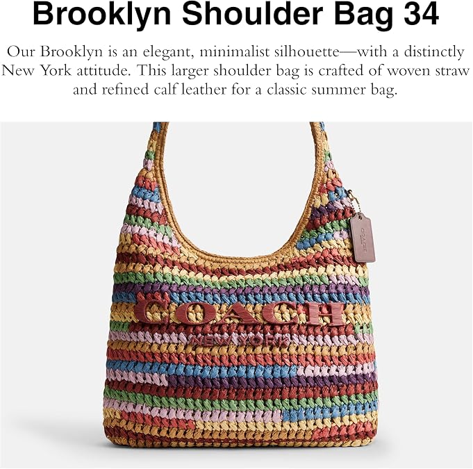 COACH Brooklyn Shoulder Bag 34 in Straw