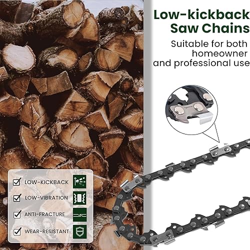 Miniatura 4 de Nueva cadena de motosierra de 18 pulgadas para motosierra eléctrica Worx WG304, WG304.1, WG304.2, 18'' de repuesto para Worx 50019536, Oregon