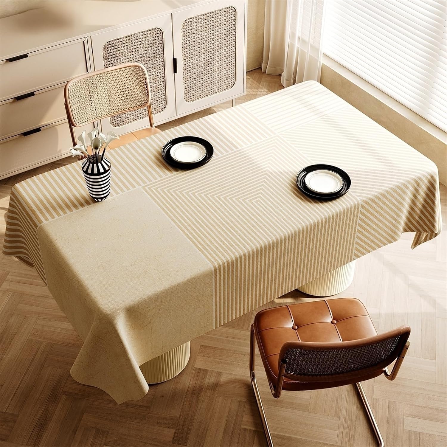 KIJyfgTR Minimalist Modern Tablecloth Suitable For Outdoor Gardens And Festive Parties(Braun,140x200cm)