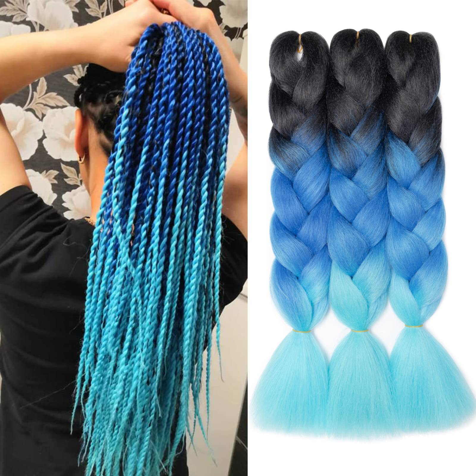 60cm Extensiones de Pelo Trenzas Africanas Castaño Oscuro Extensiones para Trenzas Africanas 1 pcs 100g Kanekalon Pelo para Trenzas Africanas Sintetico Extensiones de Trenzado Cabello Braiding — view 164